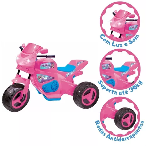 Mini Moto Motoca Elétrico Infantil Rosa Turbo Magic Toys