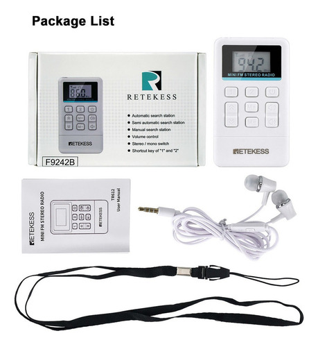 . Gift Retekess Tr612 Fm Portátil Rádio De Bolso Rádio