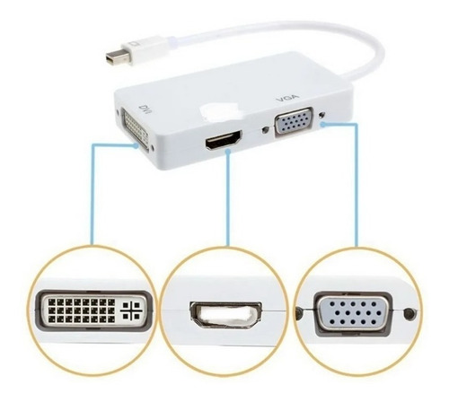 Cable Adaptador 3 En 1 Hd Vga Dvi Para Surface Pro 1 2 3 4