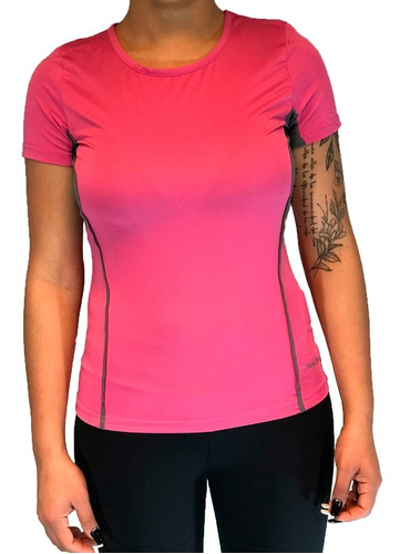 Remera Team Gear  Lifestyle Mujer Mc Fucsia-gris Cli