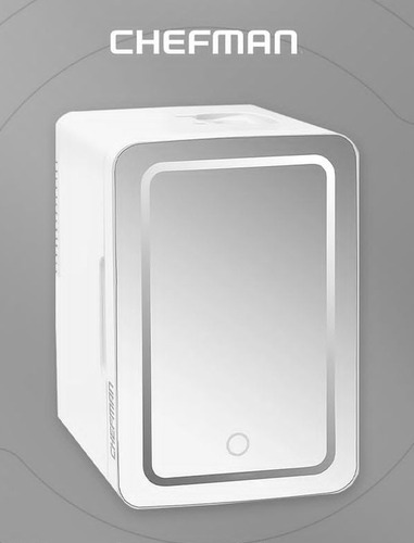 Mini Nevera Refrigerador Chefman Blanca C/espejo Y Luz Led