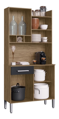 Imagen 3 de 8 de Kit De Cocina 4 Puertas 1 Cajon Negro/wood