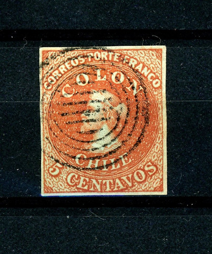 Sellos Postales De Chile. Primera Emisión, Año 1854, Nº 4.