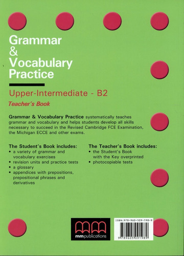 Grammar & Vocabulary Practice - Upper-intermediate (b2) Ver, De Mitchell H.q.. Editorial Mm Publications, Tapa Blanda En Inglés, 2012