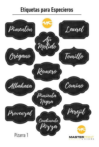 Imagen 7 de 8 de 12 Etiquetas Personalizadas Para Frascos Especieros