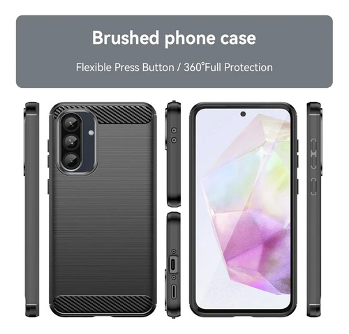 Funda Antigolpe Tpu Carbono Para Samsung Galaxy A56 Y A36 Negro A36