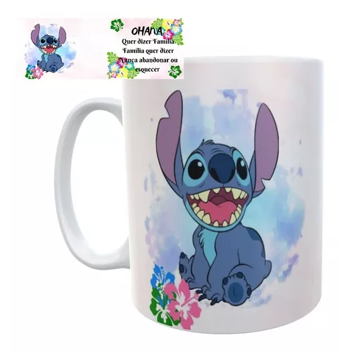 Caneca Lilo Stitch - Desenho - Interior E Alça Branca