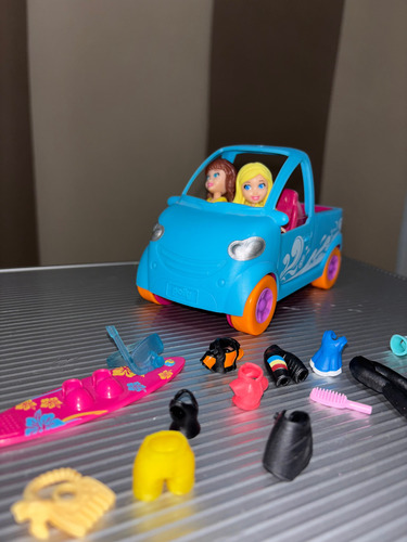 Polly Pocket & Auto De Playa (Usado)