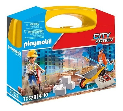 Juego Playmobil City Action Maletín Obras De Construcción 42 Piezas 3+