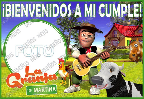 Granja Zenón Cartel Bienvenida Imprimible Logo Foto Cumple