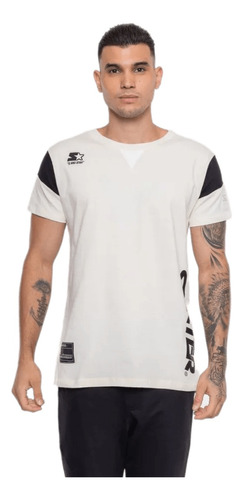 Camiseta Starter Block Oversize Preta Ou Off White
