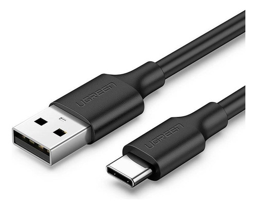 Cable de carga de datos Ugreen USB-A a USB-C 2.0 2a de 50 cm, color negro