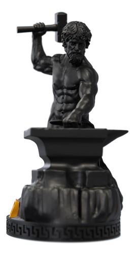 Estátua Hefesto Deus Vulcano Estatueta Resina Cor Cor Aurum Noctis
