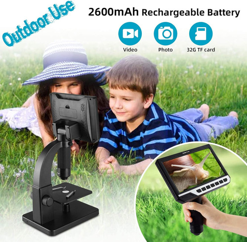 Koolertron Microscopio Digital Lcd De 7 Pulgadas Doble Lente