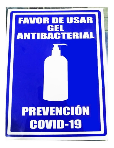 1 Letrero Señalamiento Favor De Usar Gel Antibacterial