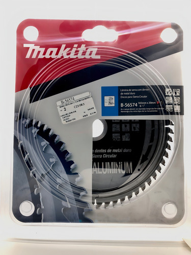 Disco P/sierra Circular 6-1/2 X 60d P/aluminio Makita B56574 Color Plateado