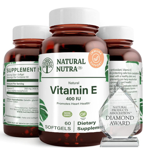 Natural Nutra D Alpha Tocopherol Vitamina E 400 Iu Suplement
