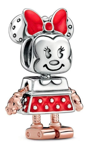 Charm Dije Colgante Plata 925 - Modelo Minnie Robot Disney