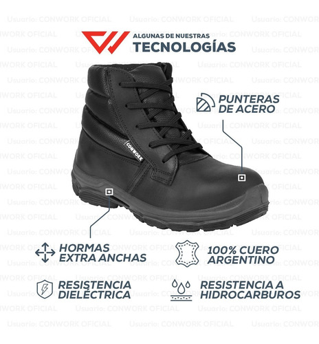 Imagen 8 de 10 de Botin De Seguridad Conwork Línea Industrial 525baf