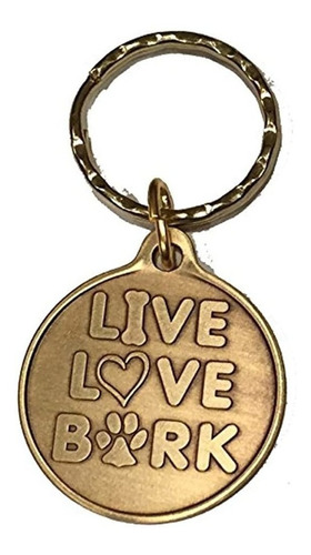 Live Love Ladrido Hueso De Perro Mascota Corazon Llavero De