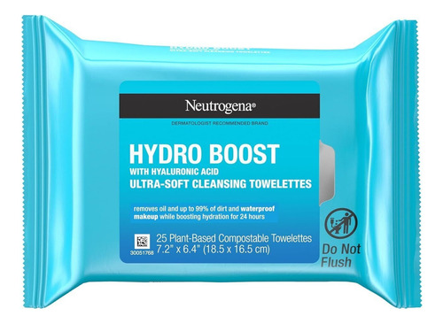 Lenços De Limpeza Neutrogena Hydro Boost C/ácido Hialurônico