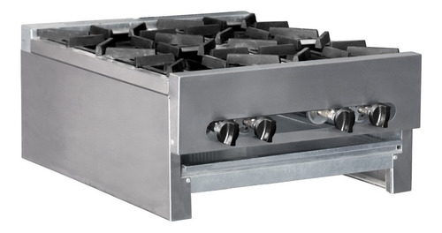 Cocina Industrial De Tope 4 Hornillas, Acero Y Galvanizado