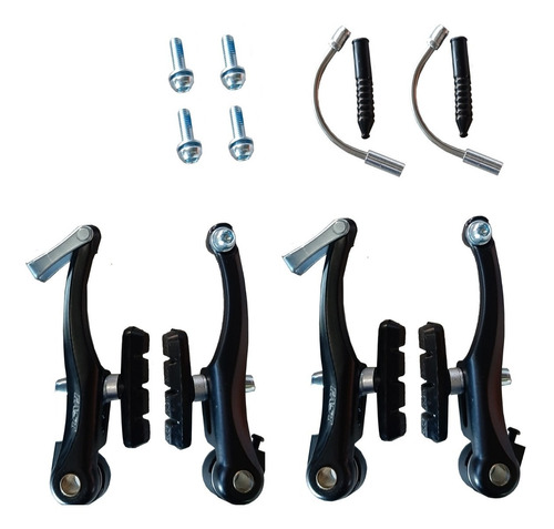 Kit Freno V-brake Aluminio  Negro Para Bicicleta