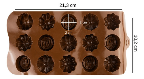 Forma De Silicone 3 Flores Rosas Confeitaria Molde Trufas