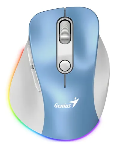Mouse Genius Inalambrico Bt Recargable Ergo 9000s Pro Color Light Blue