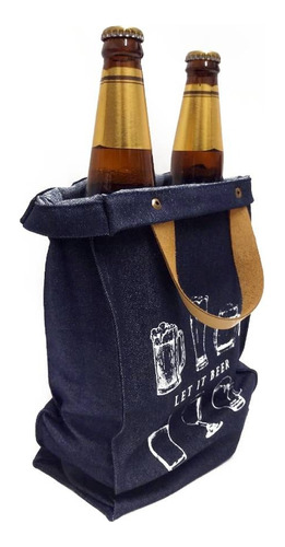 Bolsa Jean Y Cuero Para Botella De Cerveza Factura A O B
