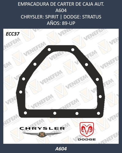 Empacadura Diferencial Dodge Neon Spirit Stratus Caja A604