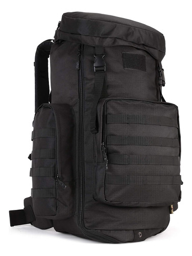 Mochila Senderismo Tactica Negra Grande Impermeable 85l