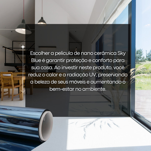 Insulfilm Window Sky Blue Nano Cerâmica 25m X 1m.