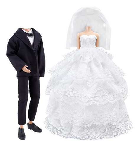 E-ting Boda Conjunto Hermoso Vestido Blanco Vestido De No...
