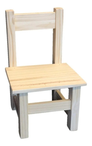 Silla Banco Infantil / Sillita Recta En Pino