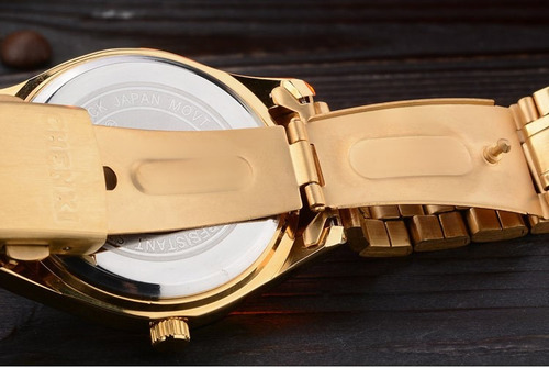 Relógio Amuda Dourado Feminino Barato Mais Brinde Surpresa