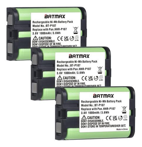 Batmax Hhr-p107 - Batería De 3,6 V 1000 Mah Para Panasonic H