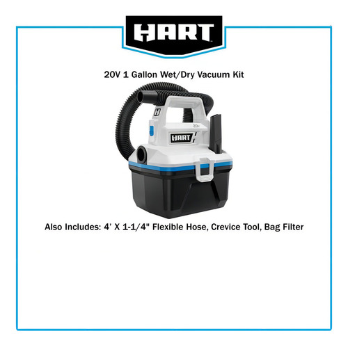 Hart Aspiradora Para Mojado/seco De 3.78 Litro Sin Batería Color Blanco