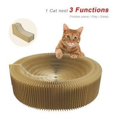 Imagen 3 de 5 de Gato Rayado Tablero Plegable Almohadilla Post Nido Gato Cama