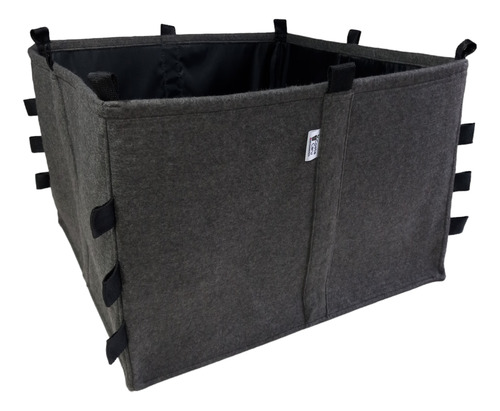Maceta Cama Cultivo 120x100x40 Lateral Forrado Costa Caru Gris Oscuro Ojal Negro