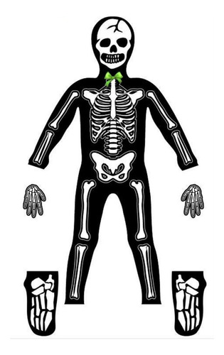 Halloween Cosplay Traje De Los Niños Esqueleto Fluorescente