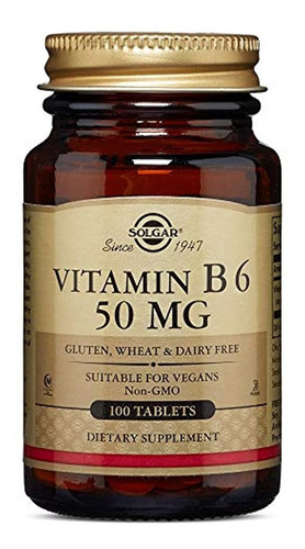 Solgar - Vitamina B6 50 Mg, 100 Tabletas