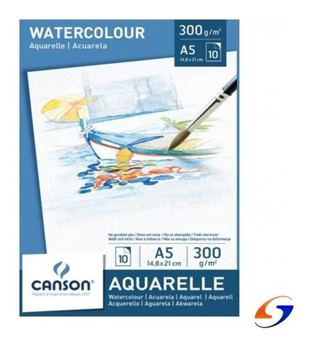 Block Dibujo Canson Acuarelle 300gr. A5 Serviciopapelero