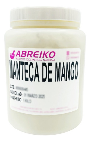  Manteca De Mango 1 Kilo Fragancia CARACTERISTICO Tipo de envase PAQUTE