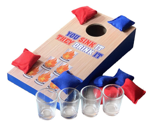 Cornhole Toss-juego De Beber Para Fiesta Interior De Madera