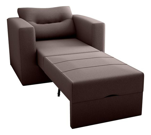 Sofá Cama Marissol 1 Lugar Suede Marrom