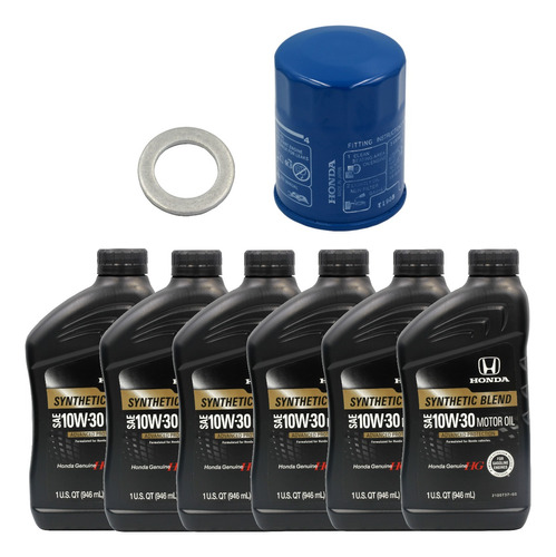 Pack Filtro Aceite + Golilla + 6 Aceite 10w30 Honda Original