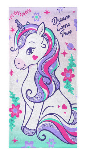 Toallon 70x130 Piñata Unis - Dream Color Violeta Unicornio