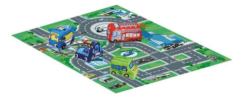 Tapete Para Bebé Kidz Time Color Multicolor Pista De Vehículos