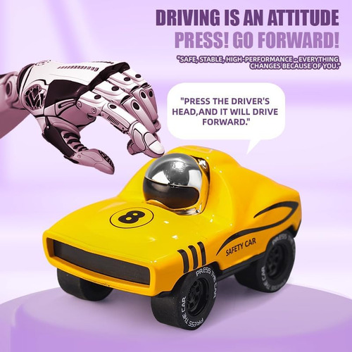 Poprore 4 Pcs Press Go Forward Alloy Toy Car Pull Back Car T